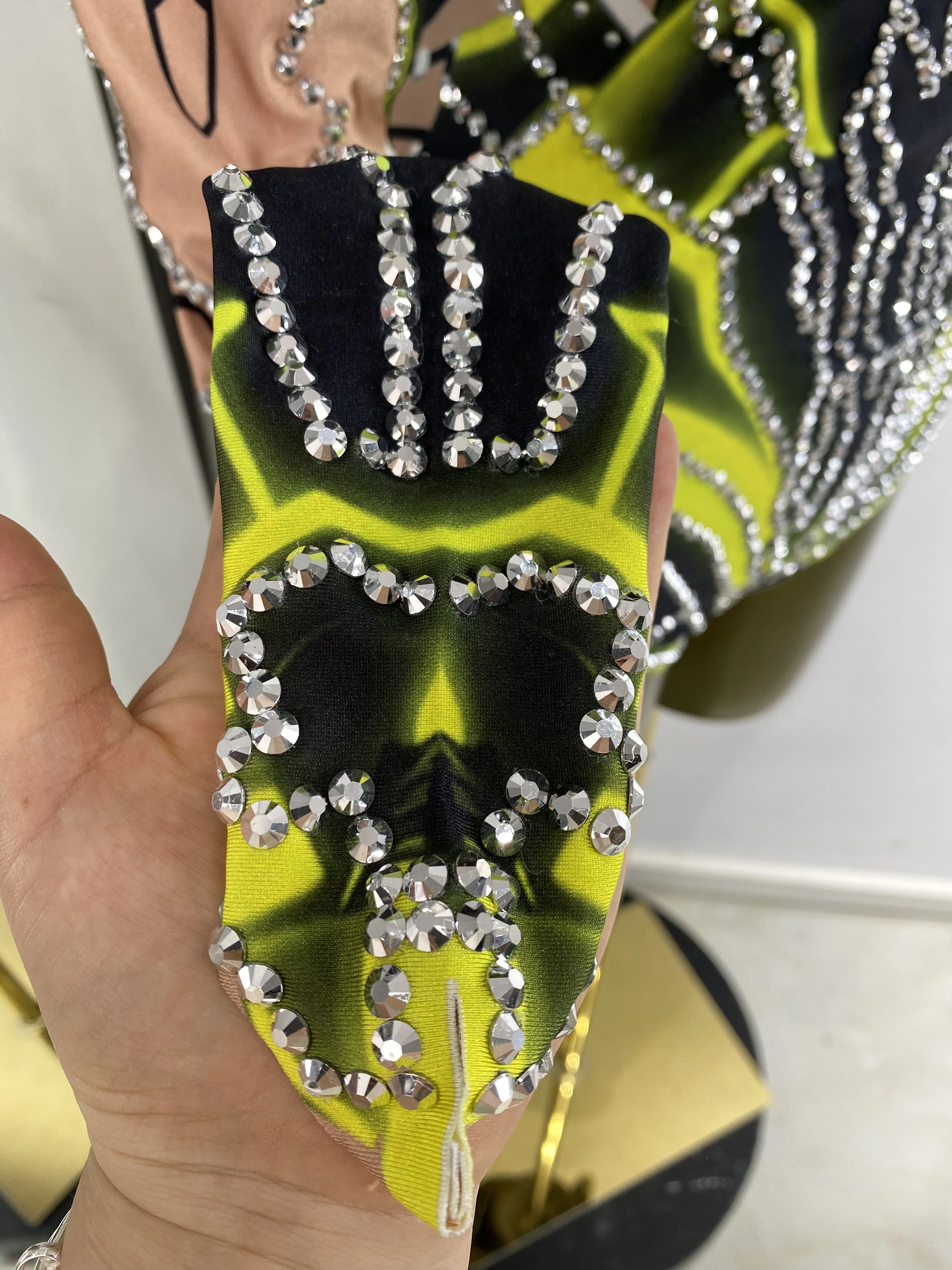 

Женское боди с блестящим принтом и стразами, водолазка с длинными рукавами, косплей, вечерний клуб, вечеринка, ночной бар, DJ Gogo, сценические костюмы