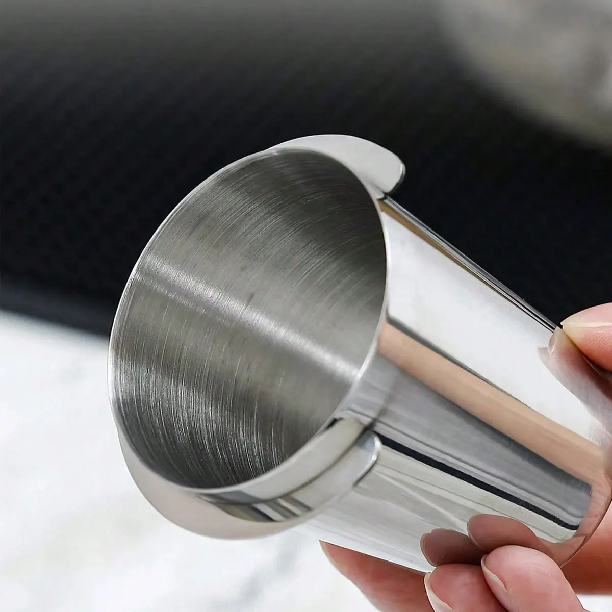 Coffee Machine Powder Cup Grinder 50/52/56mm Measuring Cup Stainless Steel Accessories Italian Style Thickened Cup Drip Cup Combination Set 3Pcs