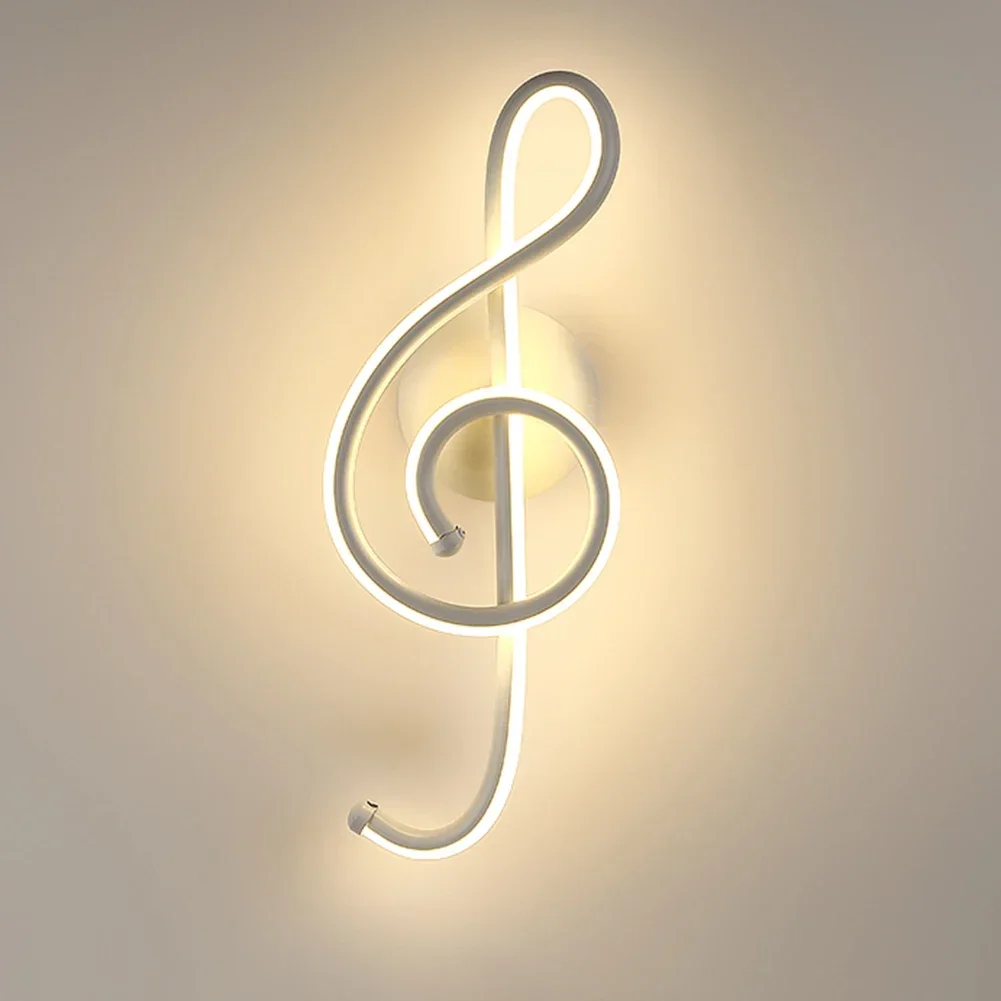 Creative LED Musical Note Design Wall-Mounted Lamp Modern    Bedside Spiral Night Light Indoor