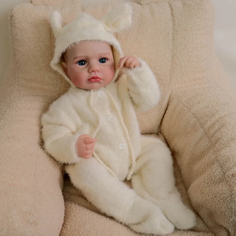 

48cm Loulou Full Body Collectible Art Soft Silicone Bebe Doll water proof Bath Toy Girl Doll Hand Detailed Painting