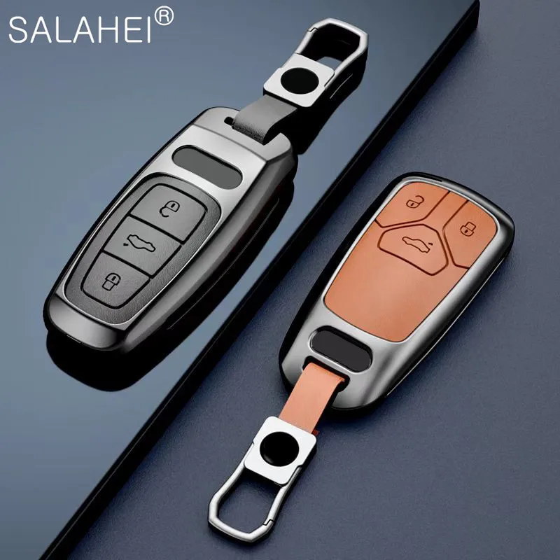 

Car Zinc Alloy Leather Key Case Shell For Audi A1 A3 A4 A4L A5 A6 A6L A7 A8 Quattro R8 Q3 Q5 Q7 Q8 2009-2022 C5 C6 QT S5 S7 TTS