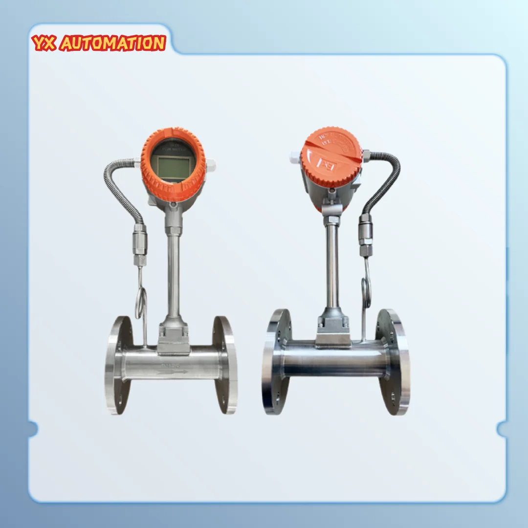 Compressed Air, Biogas 304 Stainless Steel Vortex Flow Meter With Flange Connection 4-20ma Rs485 Output For Steam