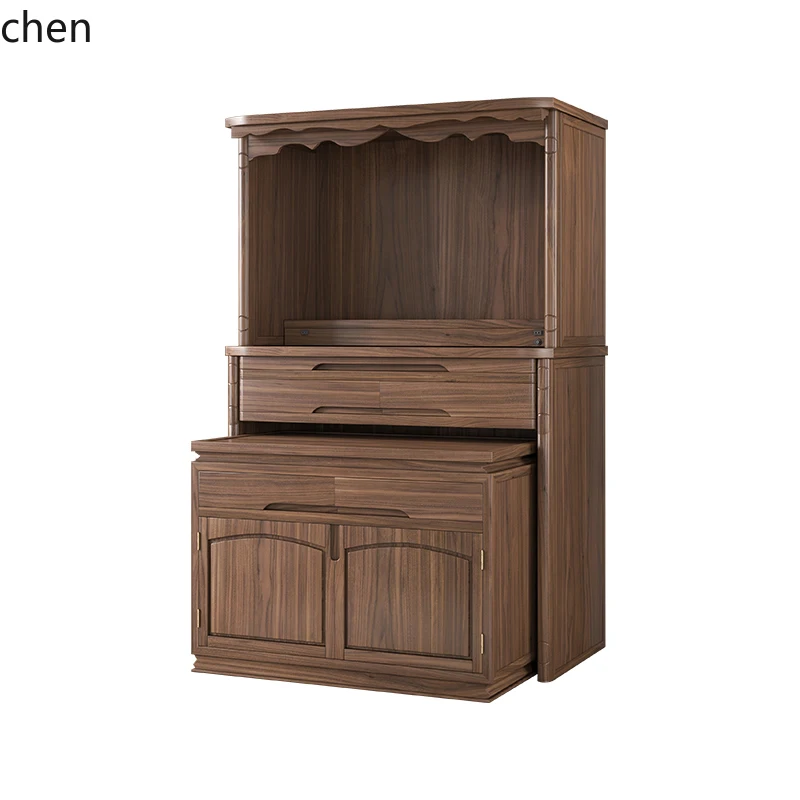 

TQH walnut shrine stand cabinet Guanyin God of Wealth worship altar cabinet solid wood combination shrine