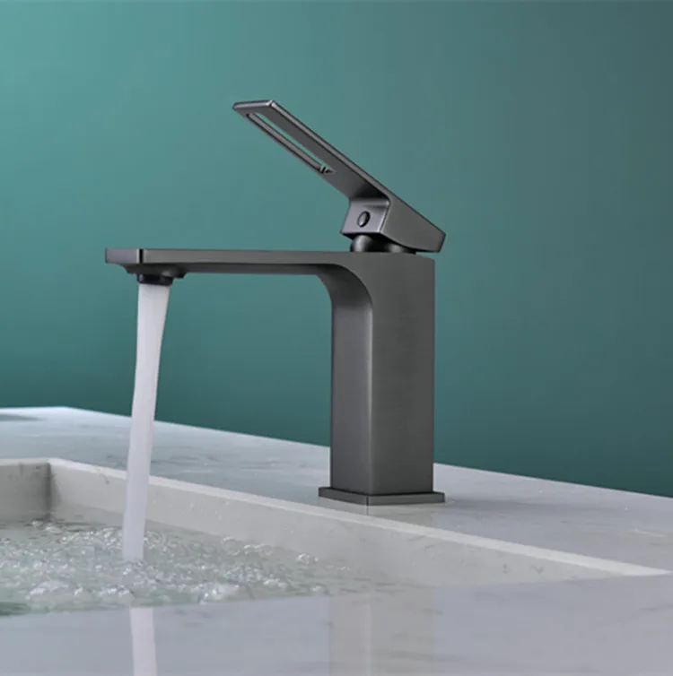 

Basin Faucet Copper Hot and Cold Water Washbasin Defensive Line Water Cross-border Special Supply Gun Gray Laskin