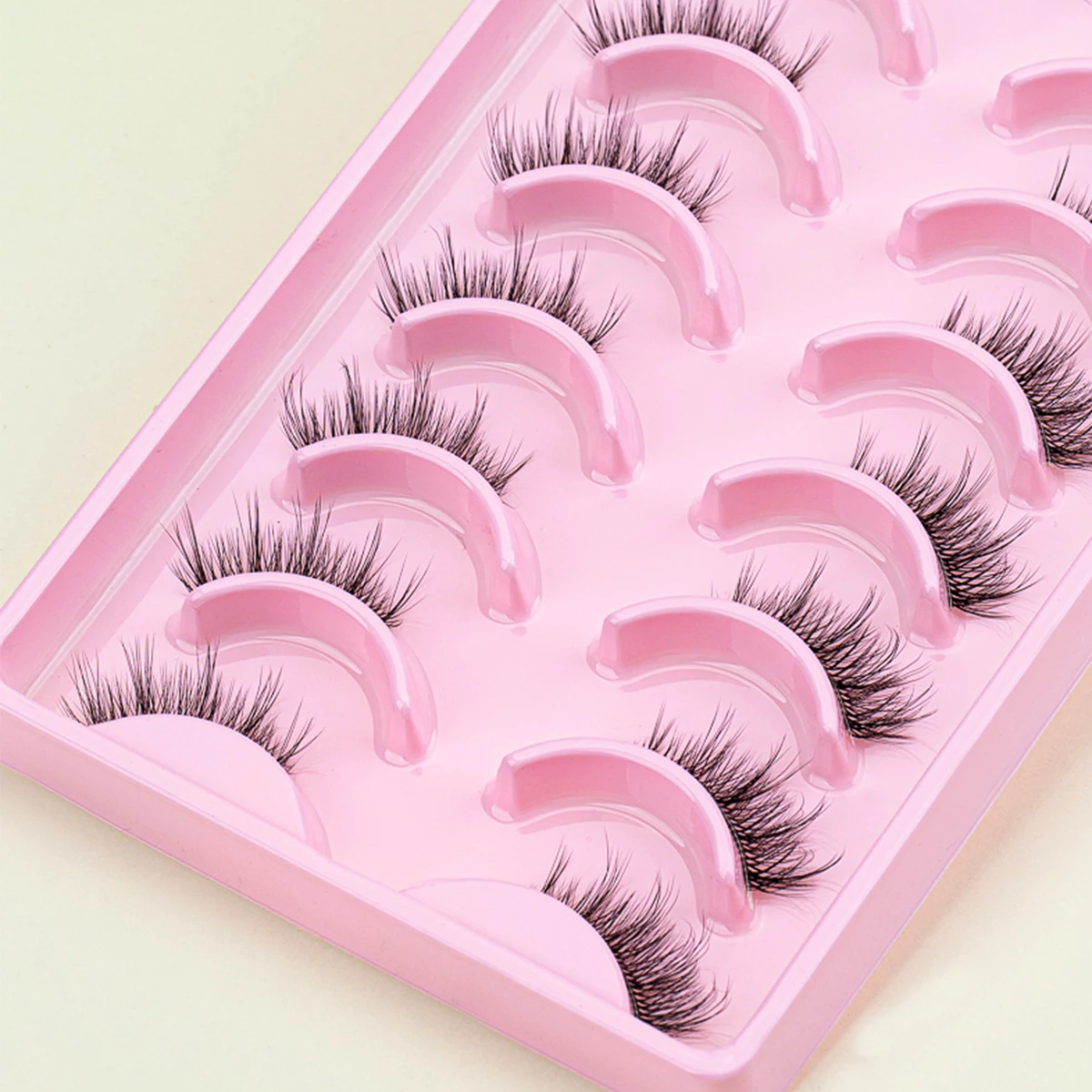 SEXYSHEEP naturel oeil de chat cils 10 paires Faux 3d vison demi cils outils réutilisables doux vaporeux Faux cils