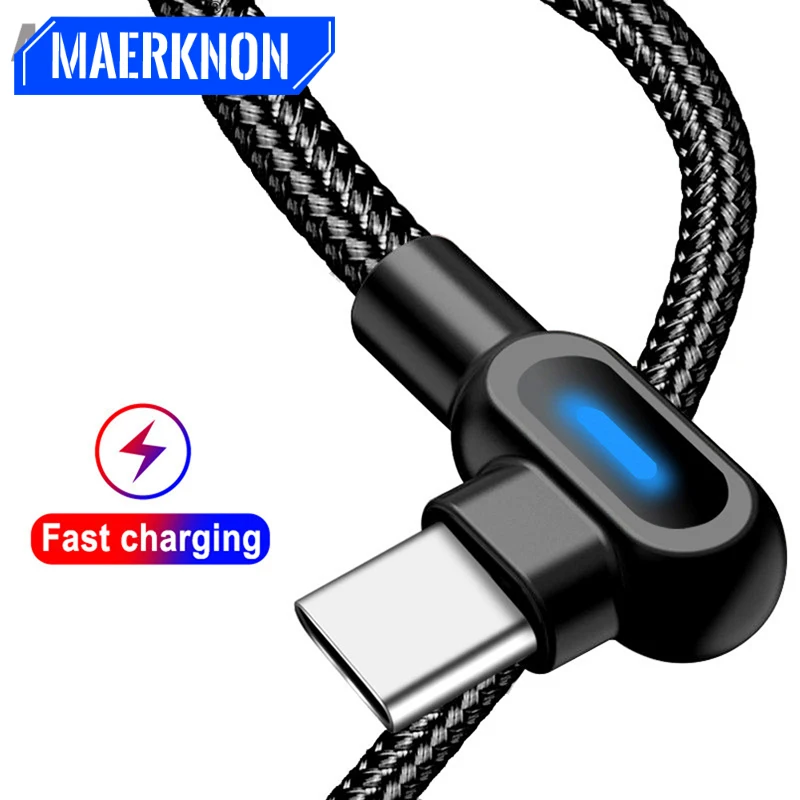 

USB Type C 90 Degree Fast Charging usb c cable Type-c data Cord Charger usb-c for xiaomi redmi note 8 pro samsung s10 s9 plus
