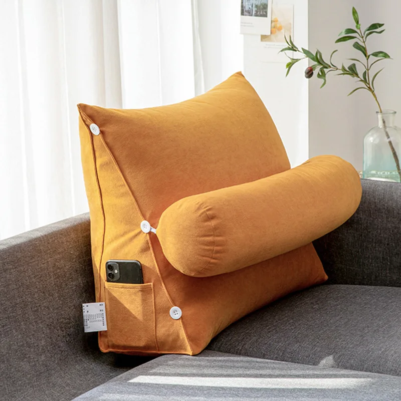 

Office Sofa Bedside Back Cushion Cover Triangle Pillowcase TV Reading Lumbar Cushion Comfort Soft Bed Rest Decor Pillow Covers