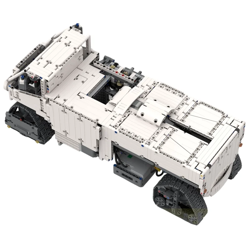 Tracked Side Loader Garbage Truck MOC Building Blocks Large City Refuse Vehicle Detailed DIY Assembly Brick Desktop Collectible
