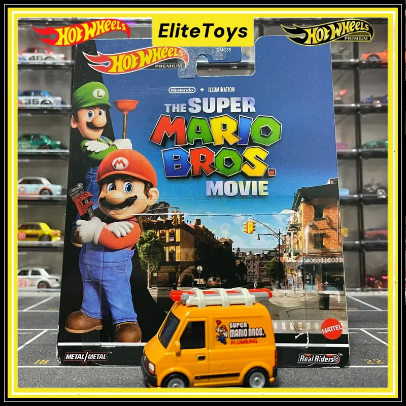 

Подлинная машина Hot Wheels Super Mario PLUMBER VAN 1:64, литой под давлением сплав, Коллекционная модель автомобиля, детские игрушки, подарки для мальчиков