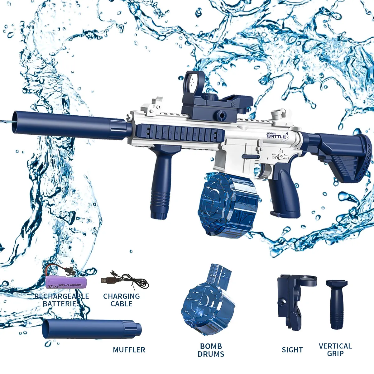 2024 nowy pistolet na wodę M416 elektryczny pistolet strzelający zabawka w pełni automatyczny letnie zabawki plażowe dla dzieci dzieci chłopcy