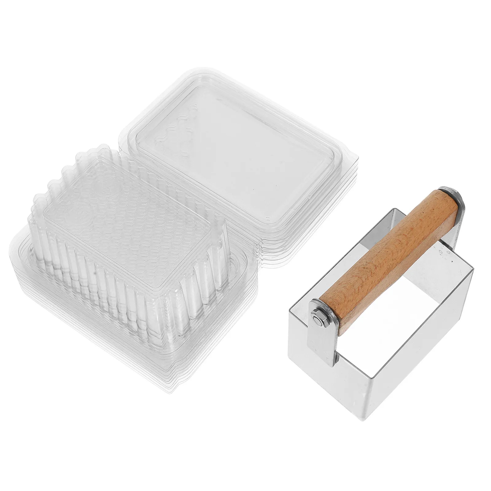 1Set Honeycomb Cutter Set Stainless Steel Handheld Honey Cutter Beekeeping Tool Precise Cutting Leakproof Pack
