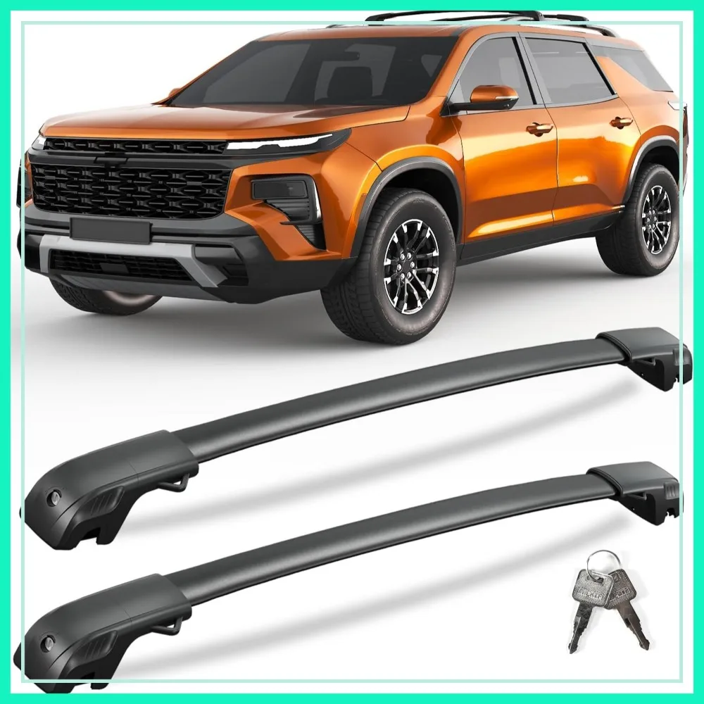 

300lbs Lockable Roof Rack Cross Bars Compatible with Chevy Traverse 2022-2026 Raised Side Rails