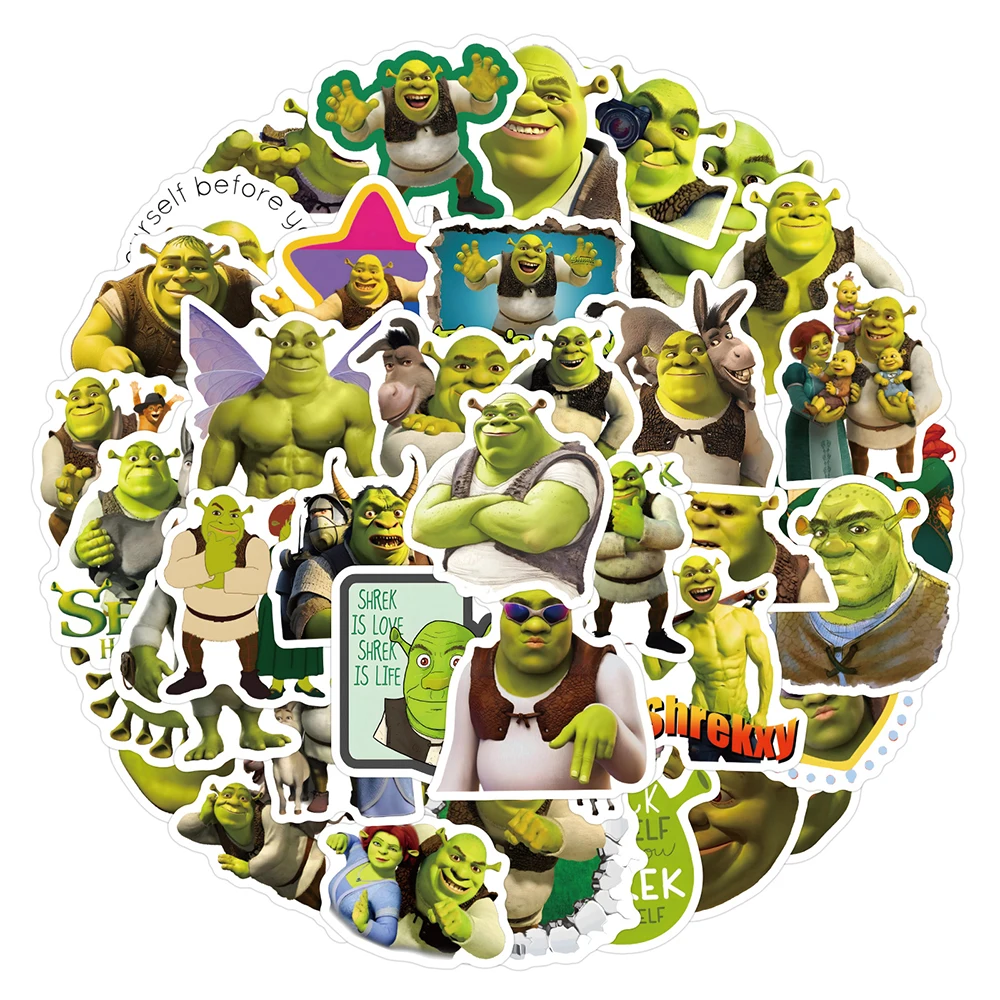 10/30/60/120pcs Fun Comedy Animation Shrek Stickers Cute Cartoon Kids Sticker Toy DIY Phone Suitcase Skateboard Graffiti Decals