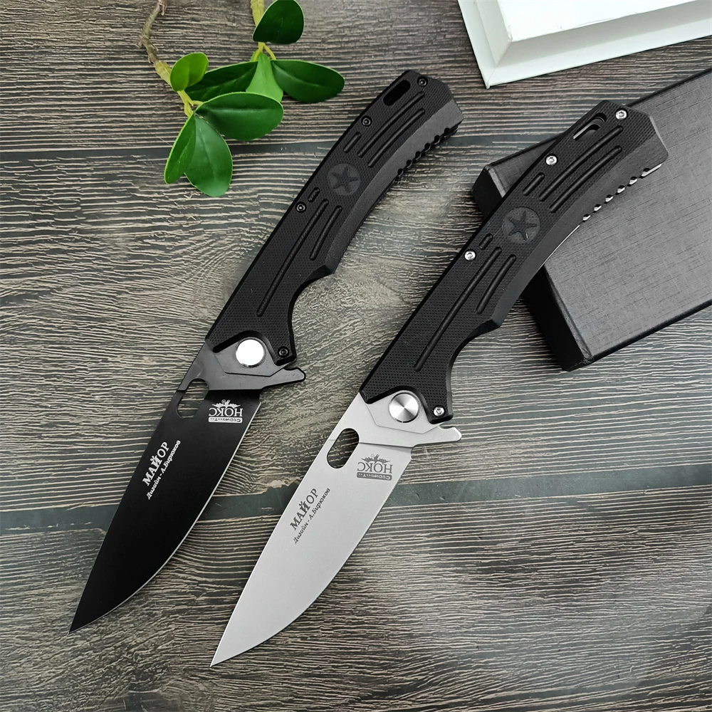 

Russian HOKC Folding Knife D2 Blade G10 Black Handle Multi-functional Tactical Outdoor Survival Camping Hunting Knives