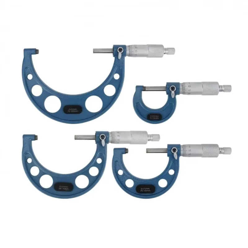 High Accuracy Outside Diameter Wrench Measurement Tool 0-100mm XiBei Outside Micrometer Set