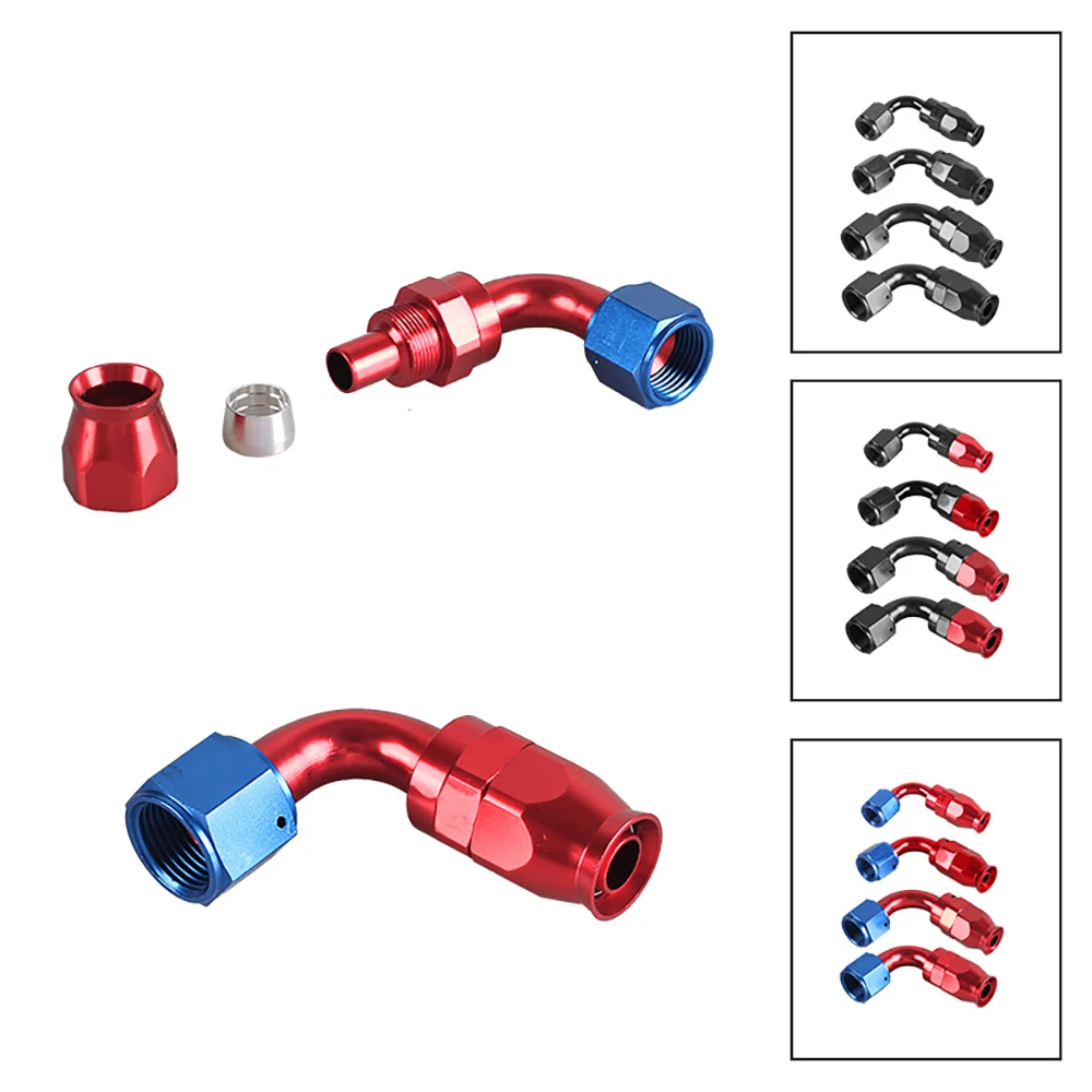 AN4~AN20 90 Degree Car Modification Aluminum Alloy Oil Pipe Joint Car Oil and Gas Oil Pipe Quick Oil Pipe Joint Cold Oil Joint