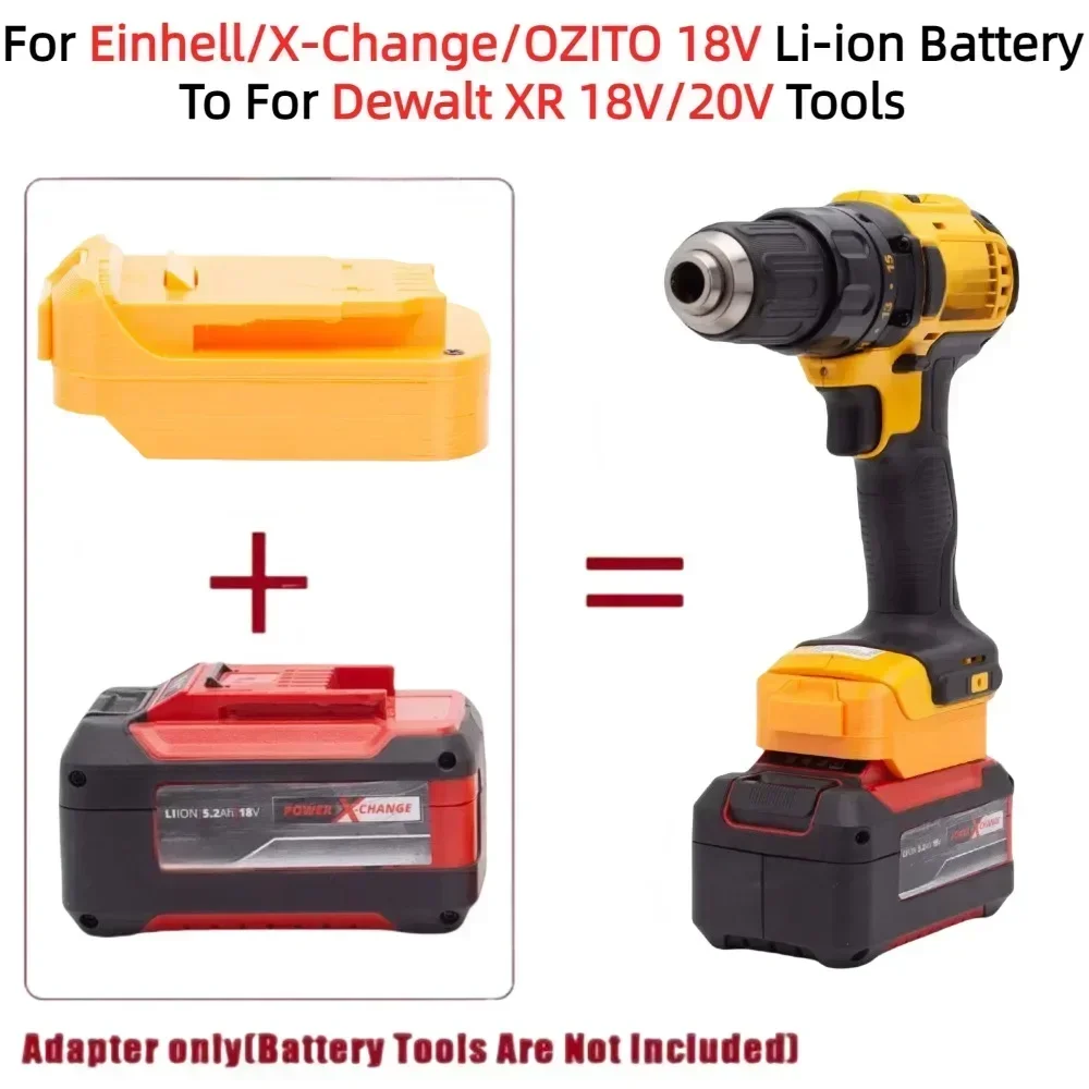 Imagem -02 - Adaptador Conversor para Bateria de Lítio Einhell X-change Ozito 18v para Ferramenta de Perfuração sem Fio Dewalt xr 18v 20v Apenas Adaptador