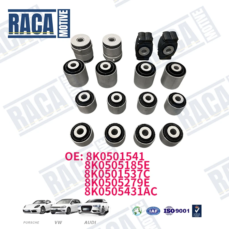 

Комплект из 16 втулок верхних и нижних рычагов подвески для Audi A4 и Porsche Macan (номера деталей: 8K0501541, 8K0505185E, 8K0501537C, 8K0505279E, 8K0505431AC)