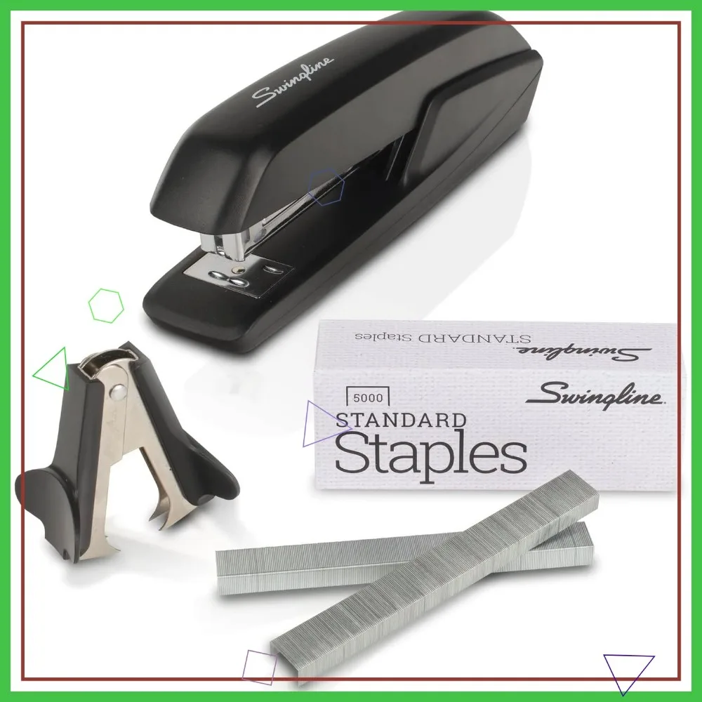 Pack économique d'agrafeuses sans confiture avec 5000 agrafes et dissolvant, noir, peut contenir 20 feuilles