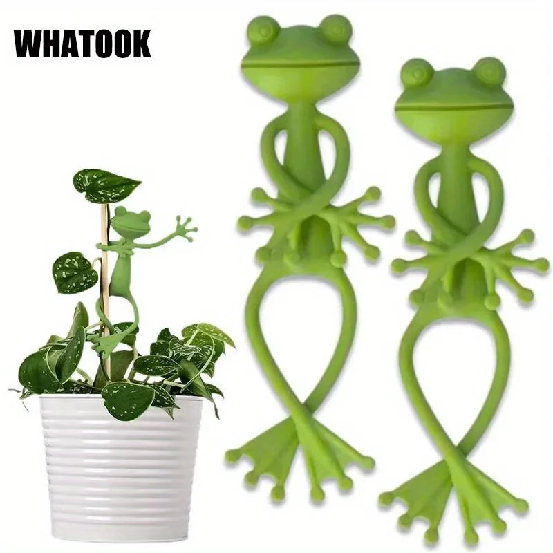 6pcs Frog Shaped Plant Tie Reusable Decorative Twist Bendable Garden Plant Support Adjustable Flexible Clip for Stem