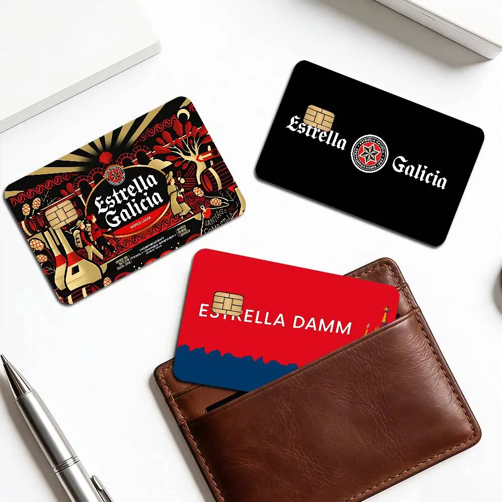 E-Estrella Damm Fashion Matte Gold Silver Black Matte Film Skin Sticker Tape for Bank Credit Debit Card