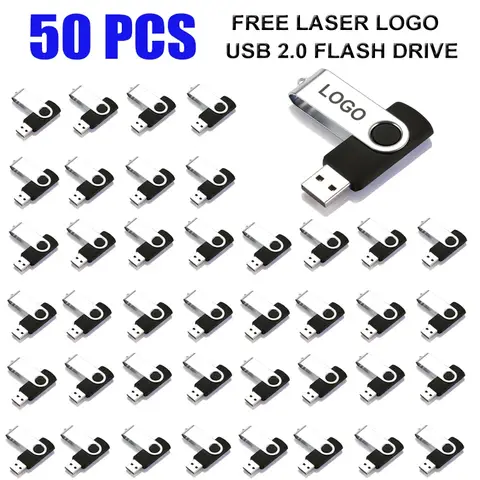 50pcs USB Flash Drive 1GB 2GB 4GB 8GB 16GB Pen drive 32GB 64GB USB Stick Pendrive 128MB 256MB 512MB Free Custom High-End Gift