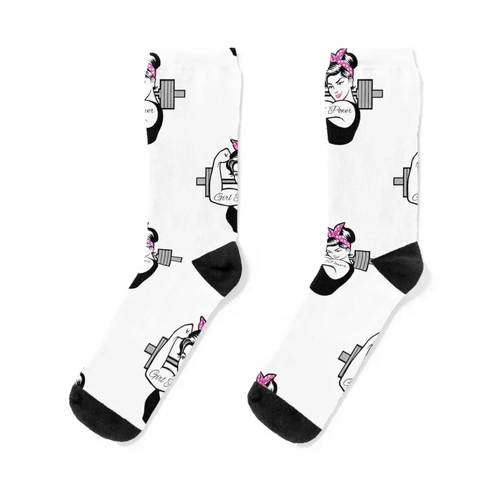 fitness girl, girl power, barbell girl, weightlifting girl Socks Argentina winter Stockings man cycling Woman Socks Men's