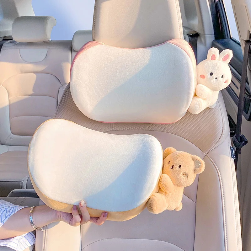 Update Car Lumbar Support Pillow Auto Neck Pillow Waist Support Removable Washable Backrest Universal Vehicle Cushion Car Kits