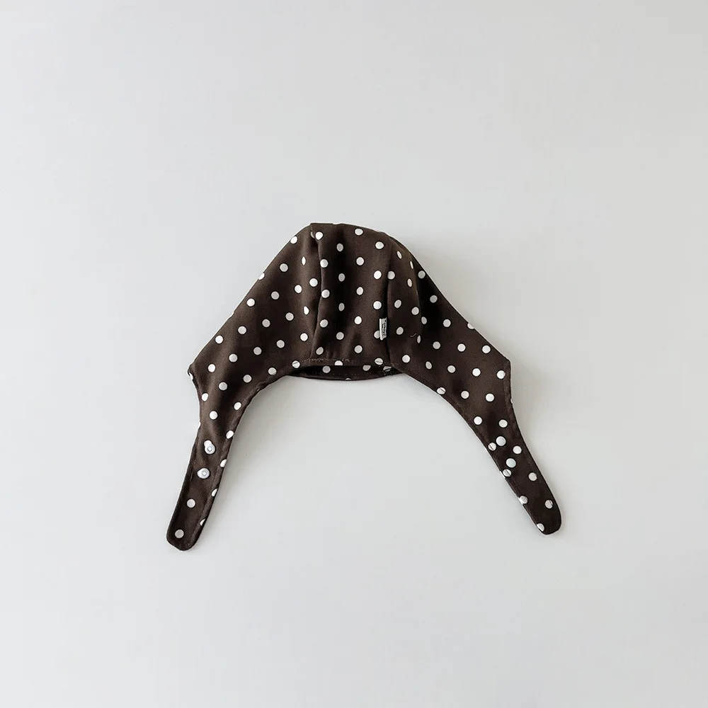 秋の女の赤ちゃん帽子花水玉プリントビーニーレトロ子供帽子韓国幼児プリンセスアクセサリー 1-3 歳