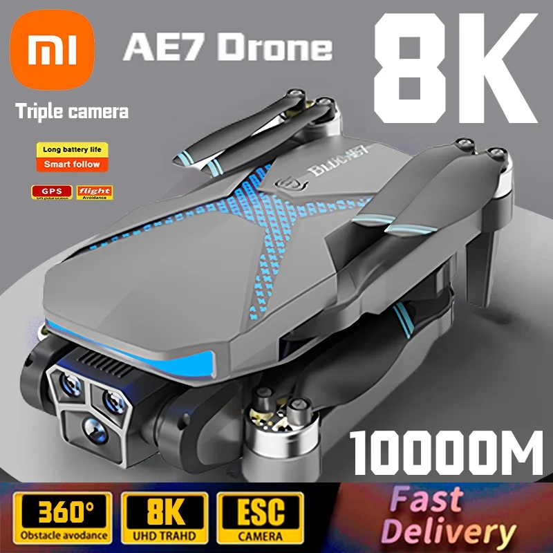 

Xiaomi AE7 Drone 10000M 8K HD GPS Triple Camera Professional Aerial Photography Omnidirectional Obstacle Avoidance Quadrotor