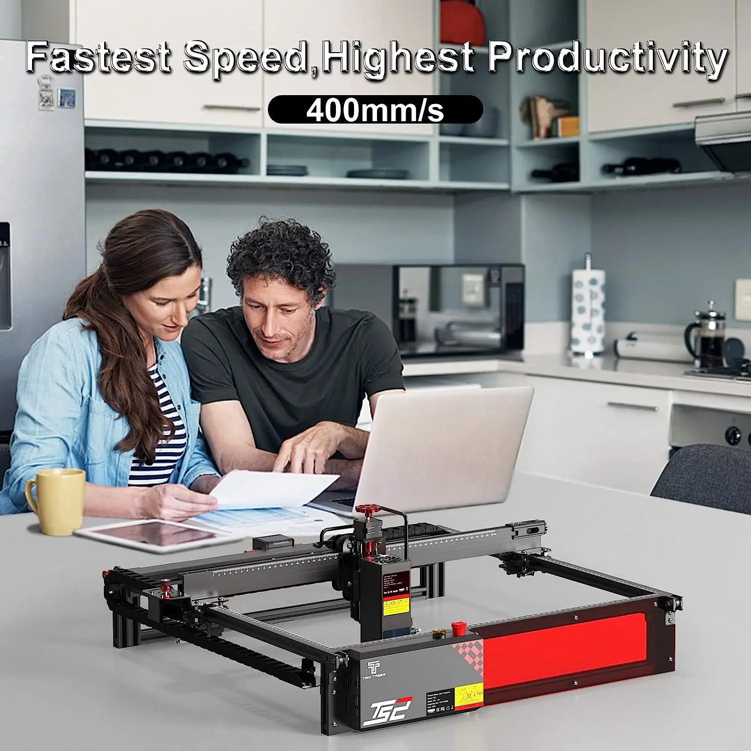 Twotrees TS2 Laser Engraver 20W Laser Cutter Auto Focus Laser Engraving Machine for Wood Metal Support Offline Control