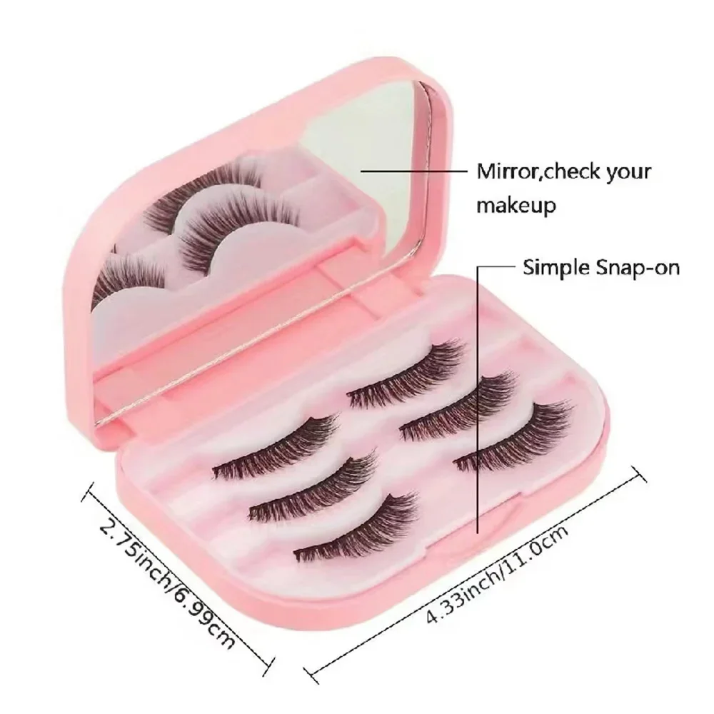 Women Eyelashes Organizer Case With Makeup Mirror Portable Accessories Beauty Pencil Case Makeup Tools Bride Letter Pattern