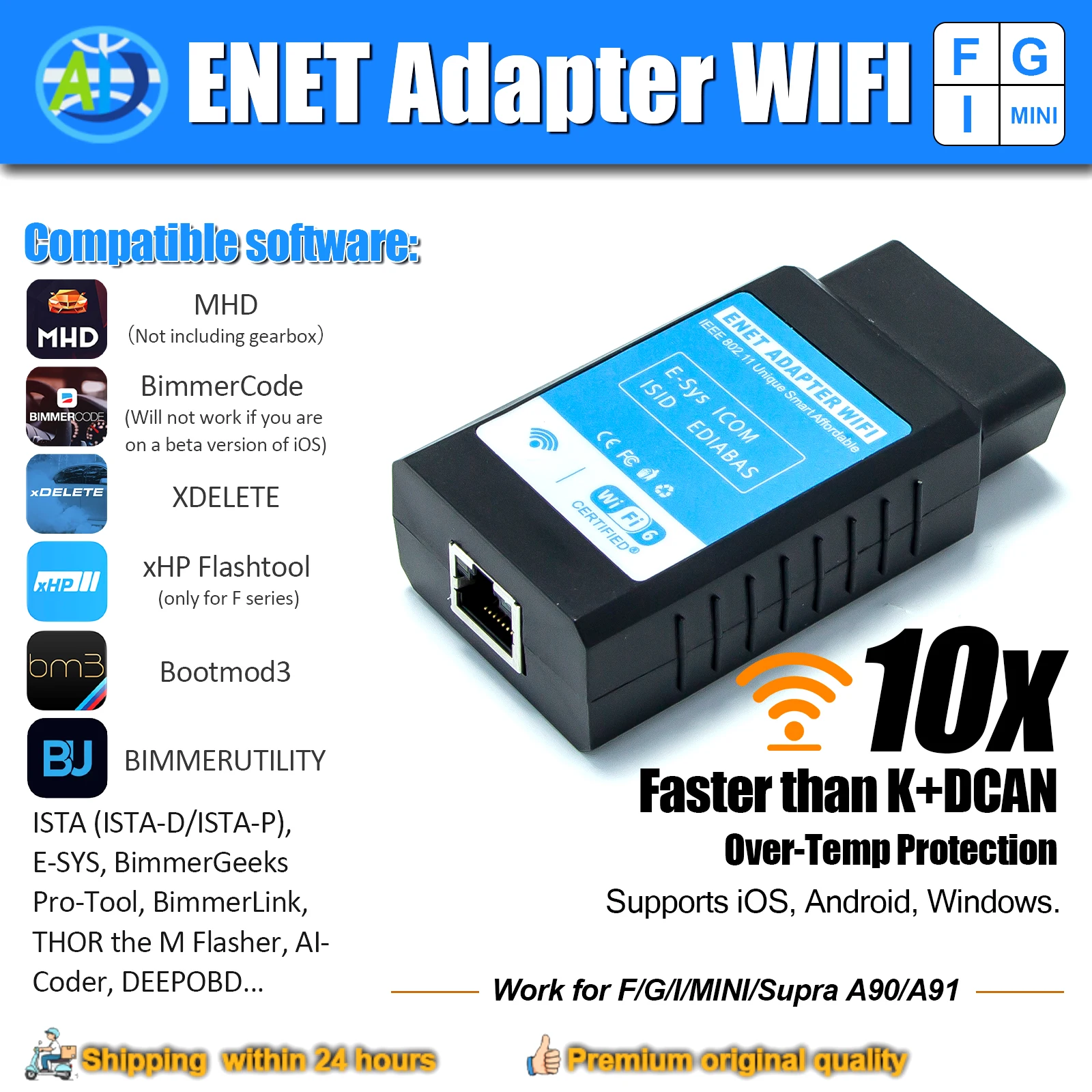 ENET WiFi Adapter for BMW F/G/I Series OBD2