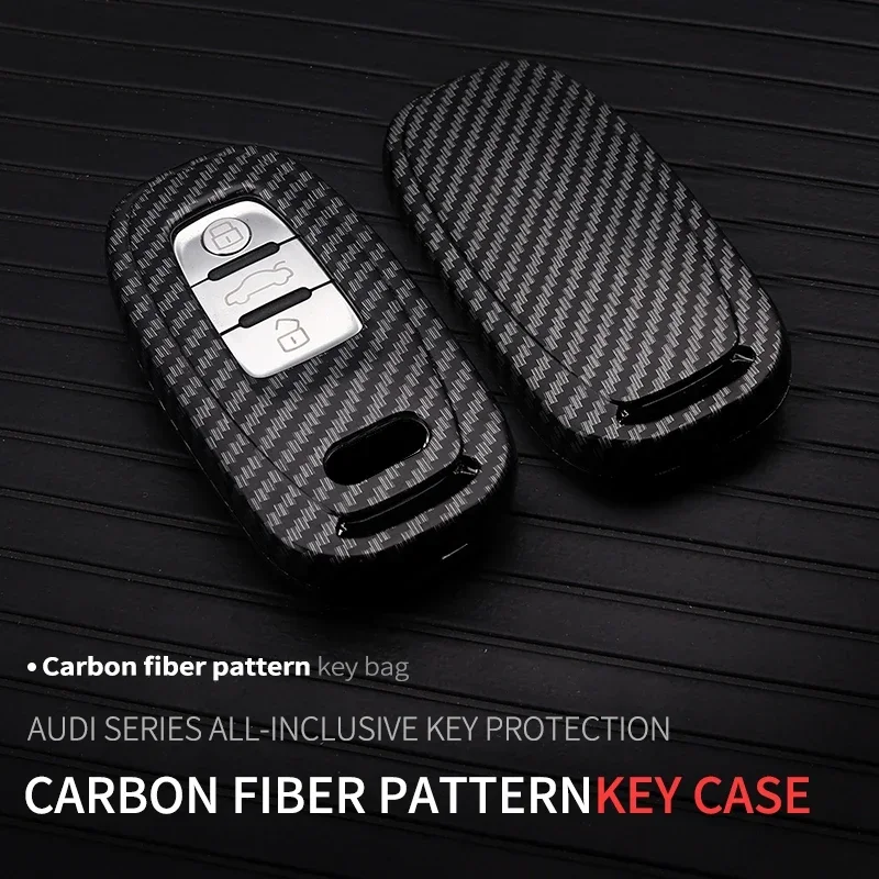 

Fashion Carbon Fiber Car Remote Key Bag Case Shell For For Audi A5 A1 A3 A6 A4 A7 A8 Quattro Q3 Q7 Q5 2009-2015 Key Housing A