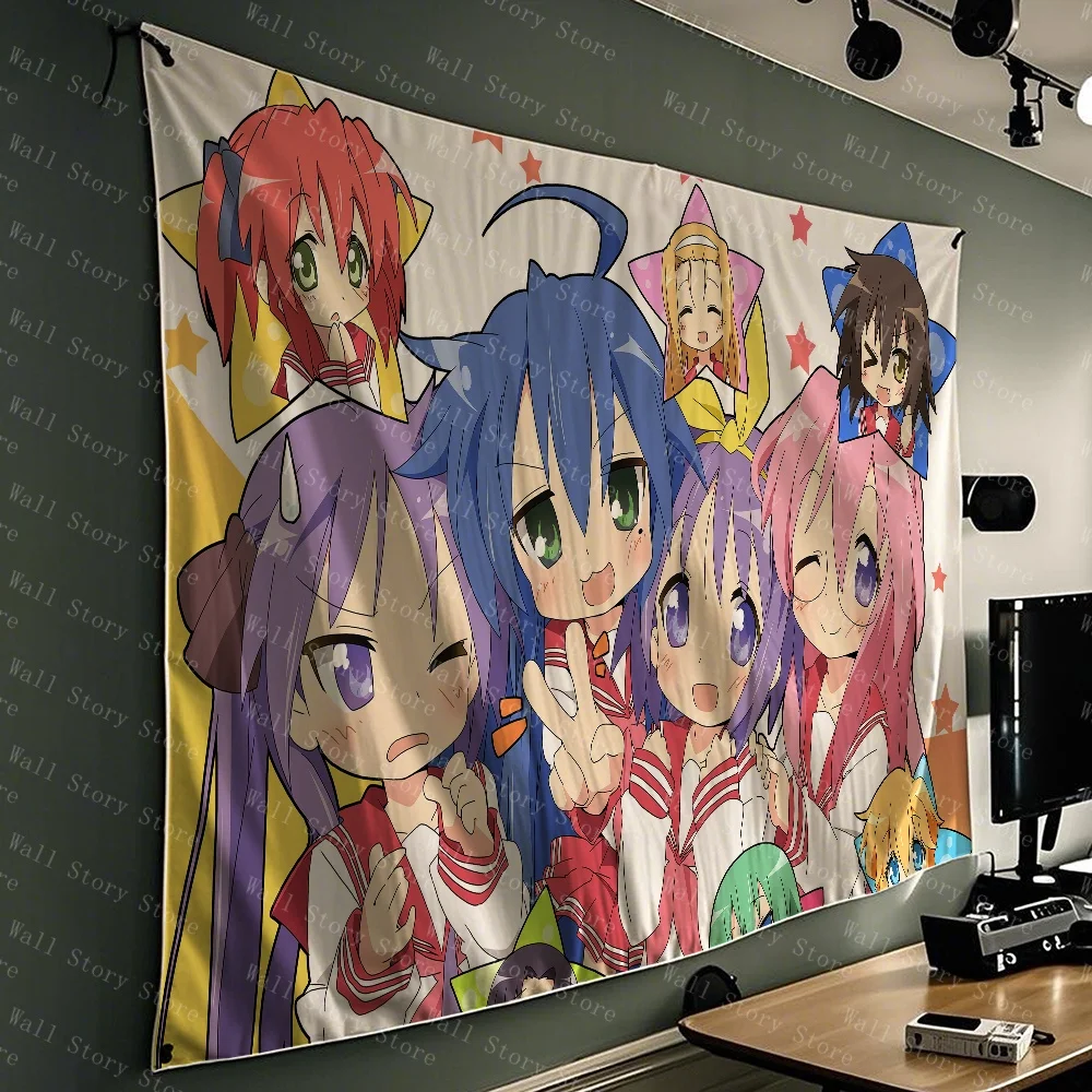 

Гобелен с флагом Konata Izumi L-Lucky Star, забавный баннер для комнаты колледжа, спальни, уличной гостиной, настенный художественный декор, вечерние гобелен