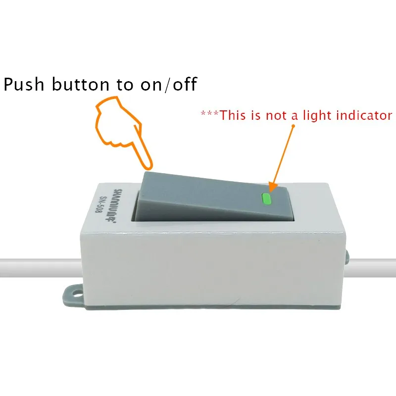 AC250V 10A Inline Switch For Lamp Light Push Button To On/Off