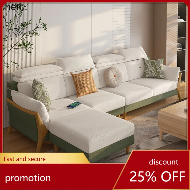 

ZML fabric sofa living room new modern simple antique small apartment cotton and linen disassembly sofa