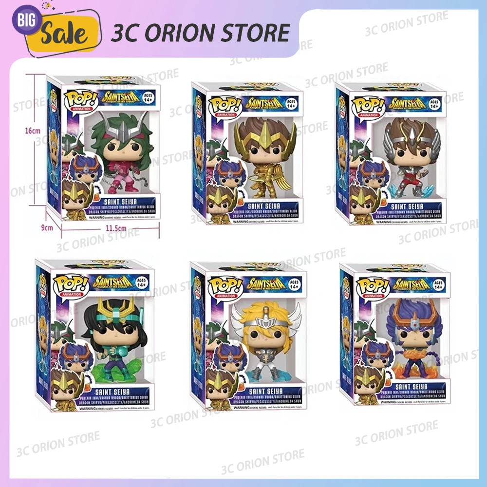 FUNKO POP Saint Seiya Figure Phoenix Ikki Hyoga Shiryu Figurine Toy Vinyl Doll PVC Model Collection Decoration Ornament Gift