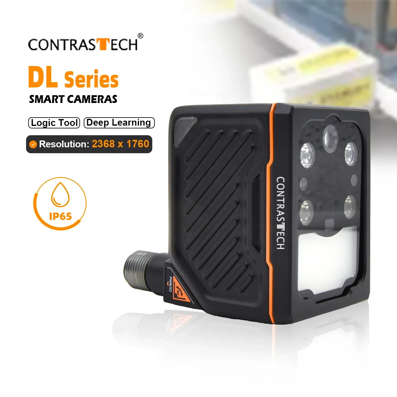 กล้องอัจฉริยะ AI Deep Learning ความละเอียด 2432x2408 สีดำขาว รองรับ Fast Ethernet สำหรับระบบอัตโนมัติ