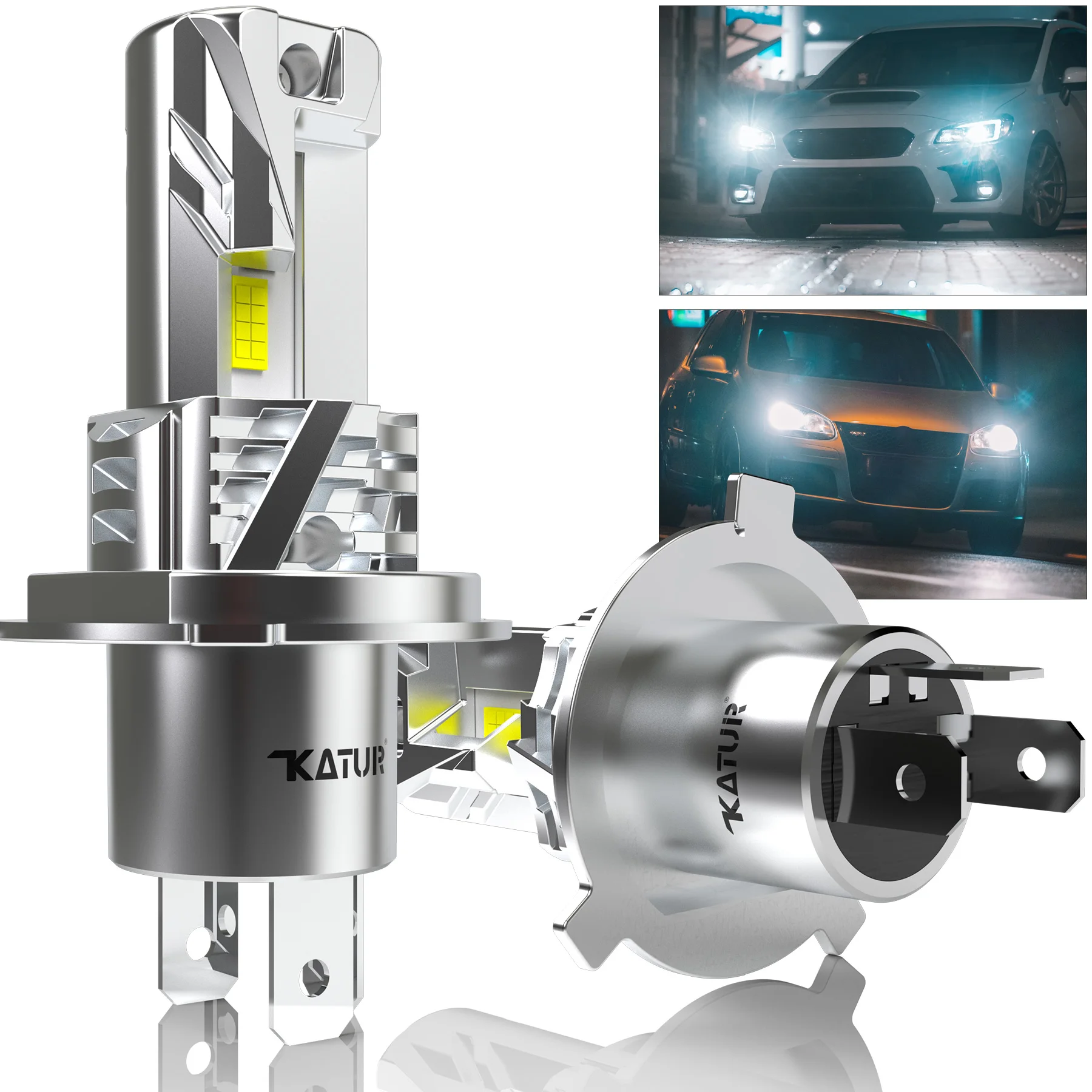 

Katur 2x H4 9003 HB2 Car Led Headlight Bulb Fog Light Super Bright 6000K White High Low Beam HB2 Bulb For Renault Duster Nissan