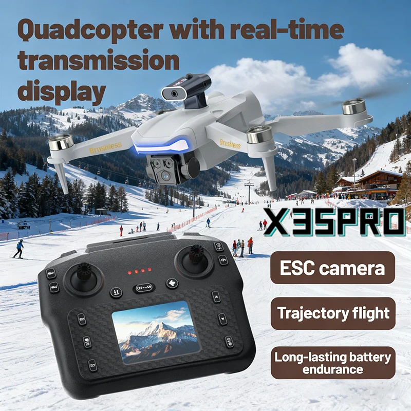 โดรน JJRC X35 กล้องบันทึกภาพ 4K HD แบบไร้แปรงถ่าน กล้องคู่ ระบบ WIFI FPV หลบหลีกสิ่งกีดขวาง พร้อมหน้าจอควบคุมระยะไกล ฟังก์ชั่นพับเก็บได้