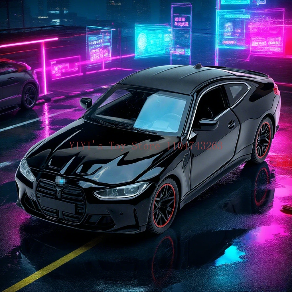 

Масштаб 1/32 M4, модели автомобилей из сплава, металлические литые игрушки, автомобиль с имитацией звука и света, спортивные игрушки для детей, подарки на день рожденияA1