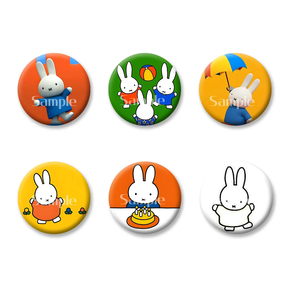 

Miffy Rabbit Cute Medal Flash Badge Keychains Makeup Mirror Fridge Magnet ACG Goods Anime Cartoon Peripherals Birthday Gift
