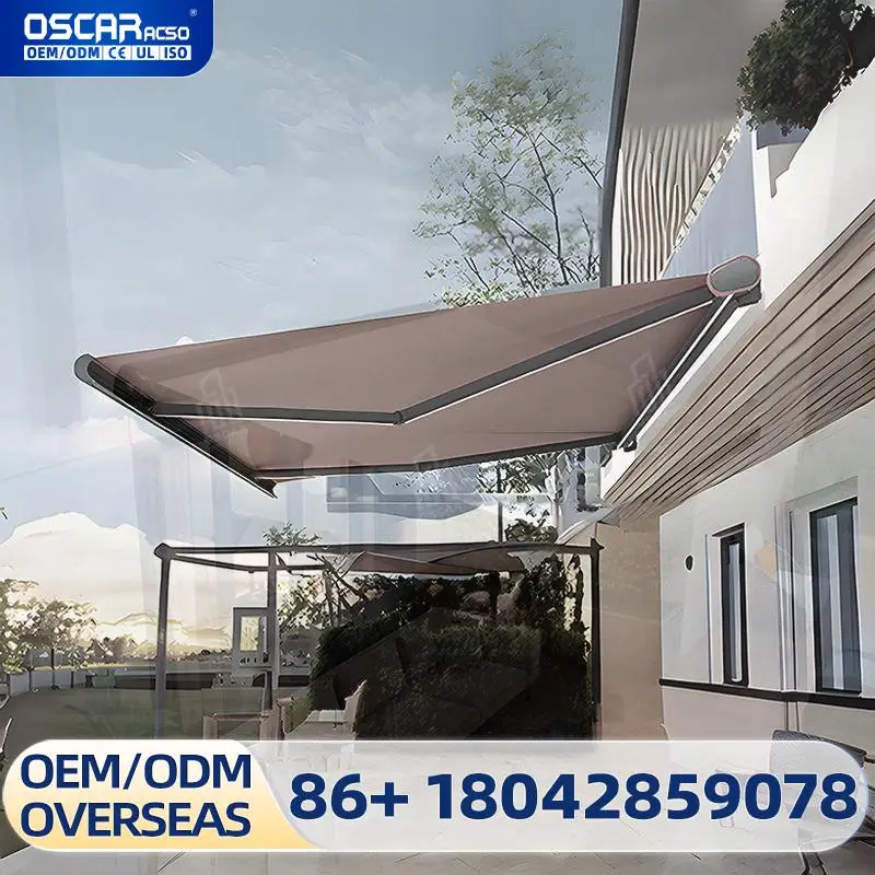 

Электрический складной навес с выдвижным тентом и LED-подсветкой, каркас из алюминиевого сплава, акриловое полотно, портативный, для улицы, патио, сада