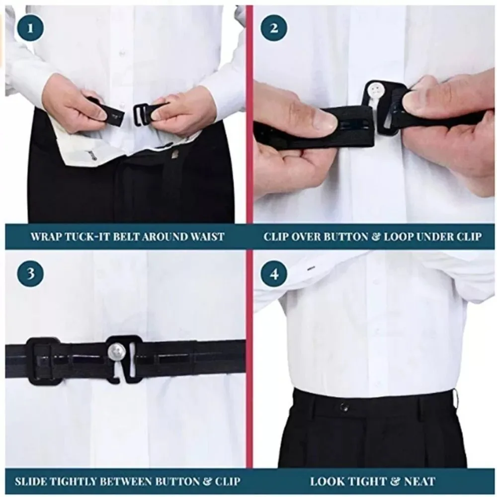 Non-slip Waistband Fashion Elastic Nylon Anti Wrinkle Business Shirt Stay Best Belt