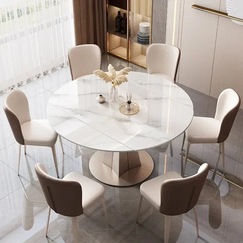 

Extendable 6 Seater Dining Table For Restaurant Custom Italian Style Round Juegos De Comedor Modular Kitchens Furniture