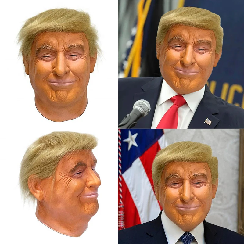 

Дональд Трамп Реалистичные маски знаменитостей Косплей Маскарад Головной убор Трамп Латексная маска Взрослые Американский кампанер забавная латексная маска