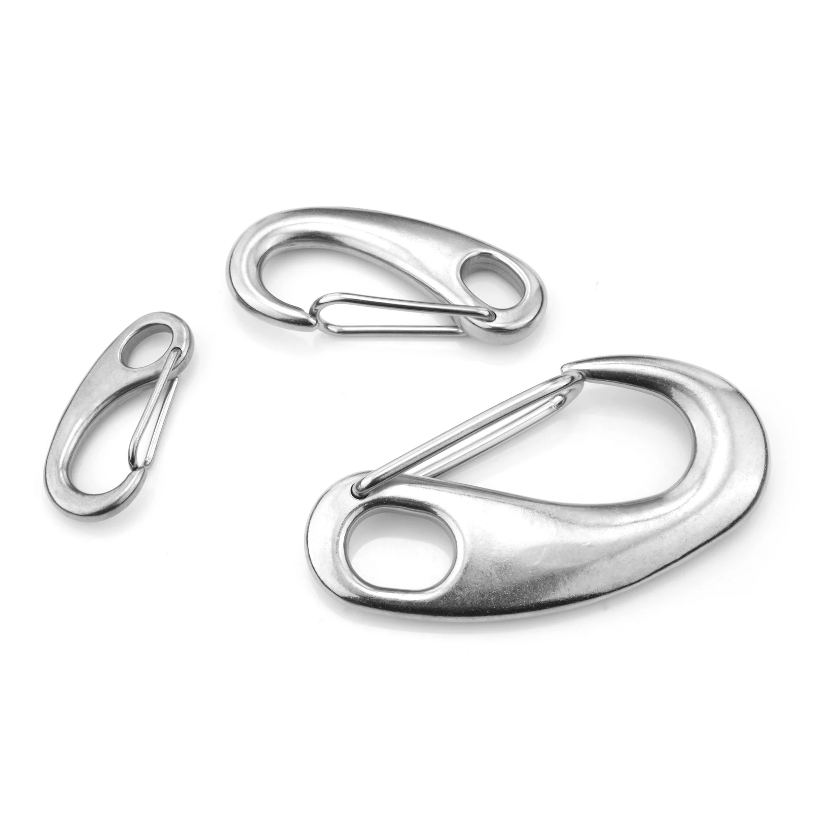 50/70/100mm Boat Marine Stainless Steel 316 Spring Snap Hook Clips Quick Link Carabiner Buckle Eye Shackle Lobster Claw Outdoor