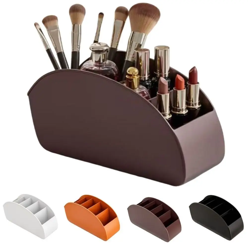 

5 Compartments Remote Control Holder Solid Color Simple Makeup Brush Storage Bucket Multifunctional Space-Saving