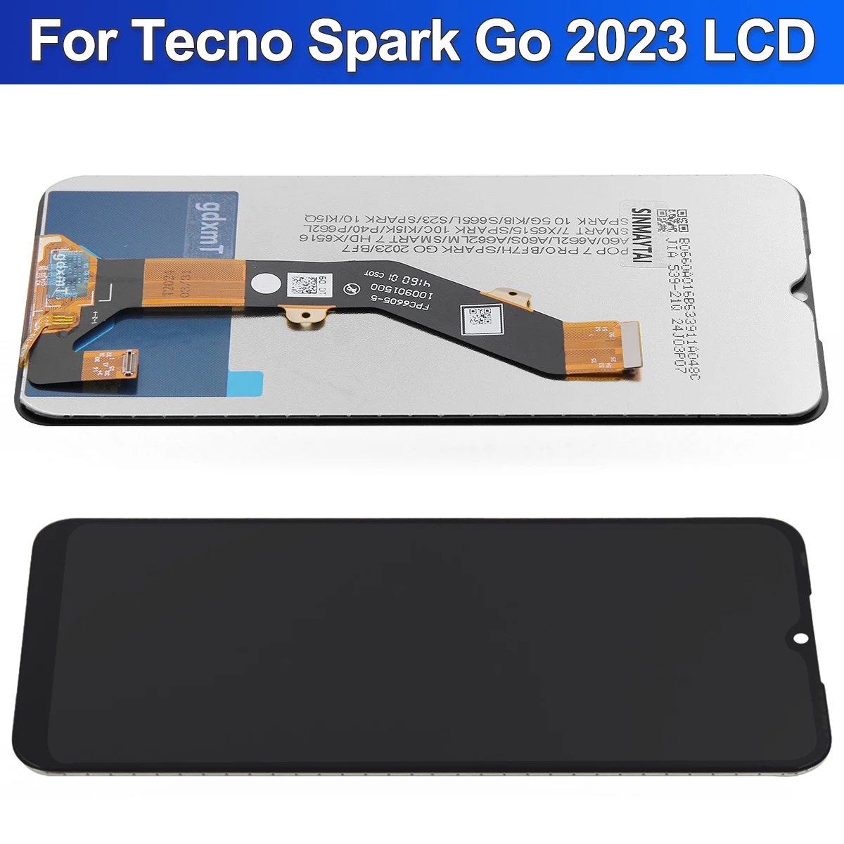 6.56\'\' OEM  For Infinix Tecno Spark Go 2023 BF7N Display Screen Touch Panel Digitizer Assembly Replacement with Frame LCD